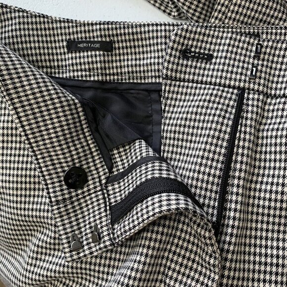Talbots Heritage Pants Womens Size 8 Black Houndstooth Straight Leg - Picture 8 of 11